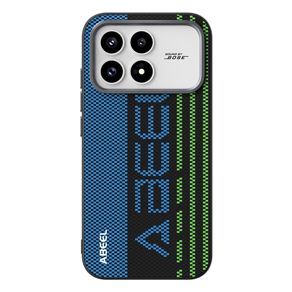 ABEEL Magnetiskt Skal För Xiaomi Redmi K90 5G / Poco F8 Pro 5G Mikropräglad 6D-tryckt PC TPU Aluminiumlegering Läder mobilskal