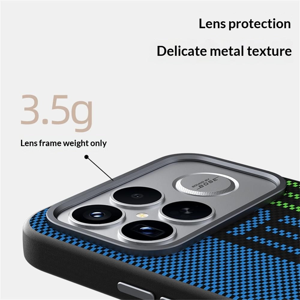 ABEEL Magnetiskt Skal För Xiaomi Redmi K90 5G / Poco F8 Pro 5G Mikropräglad 6D-tryckt PC TPU Aluminiumlegering Läder mobilskal