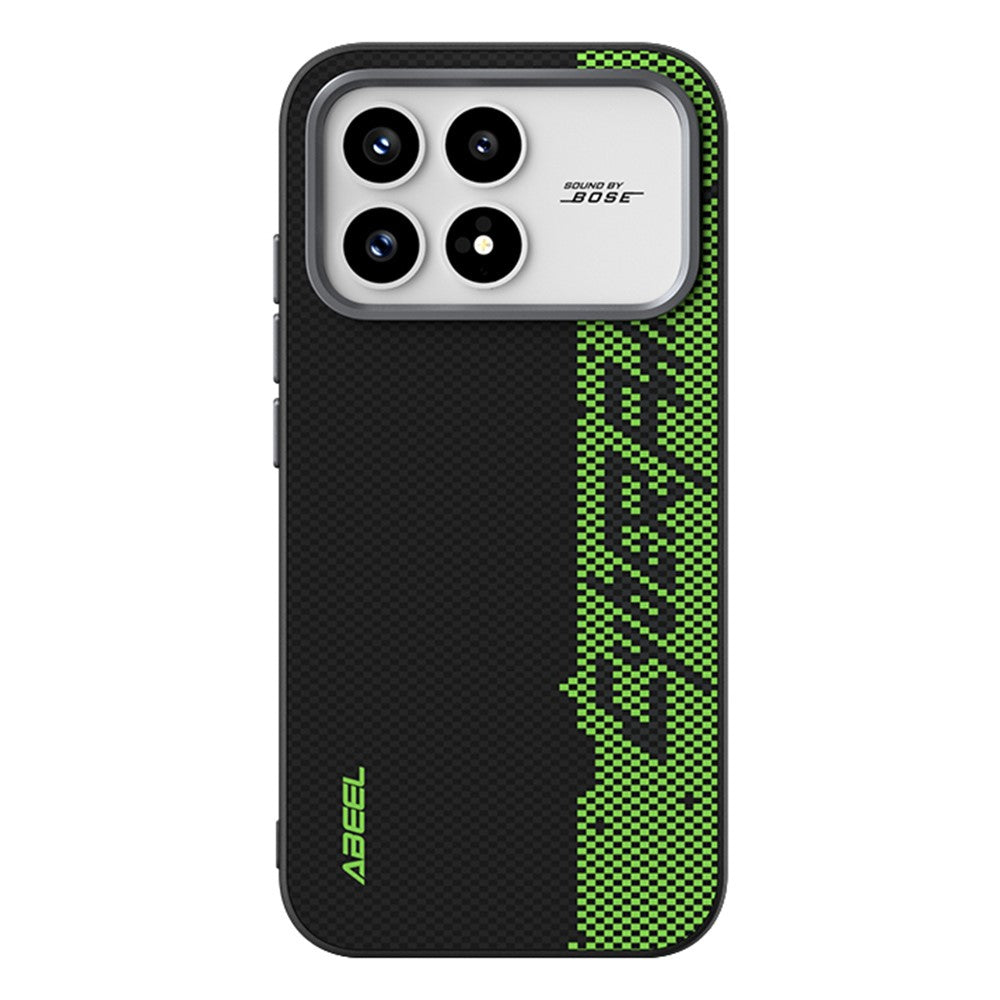 ABEEL Magnetiskt Skal För Xiaomi Redmi K90 5G / Poco F8 Pro 5G Mikropräglad 6D-tryckt PC TPU Aluminiumlegering Läder mobilskal
