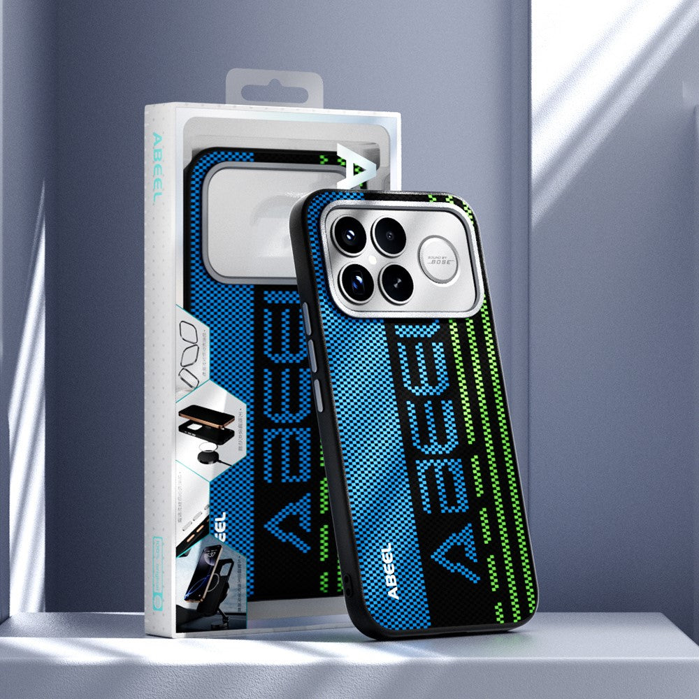 ABEEL För Xiaomi Redmi K90 Pro Max 5G / Poco F8 Ultra Magnetiskt Skal Mikroprägling 6D-tryckt PC TPU Aluminiumlegering Läder mobilskal