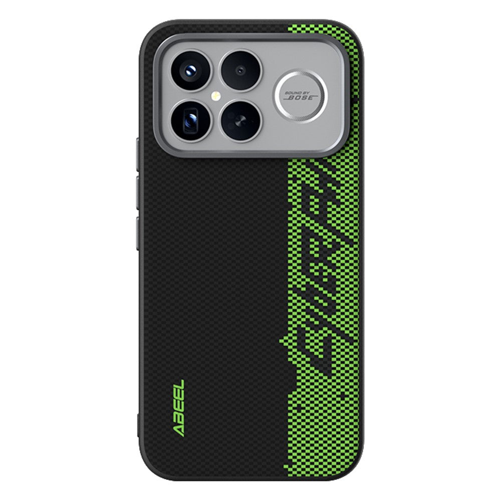 ABEEL För Xiaomi Redmi K90 Pro Max 5G / Poco F8 Ultra Magnetiskt Skal Mikroprägling 6D-tryckt PC TPU Aluminiumlegering Läder mobilskal
