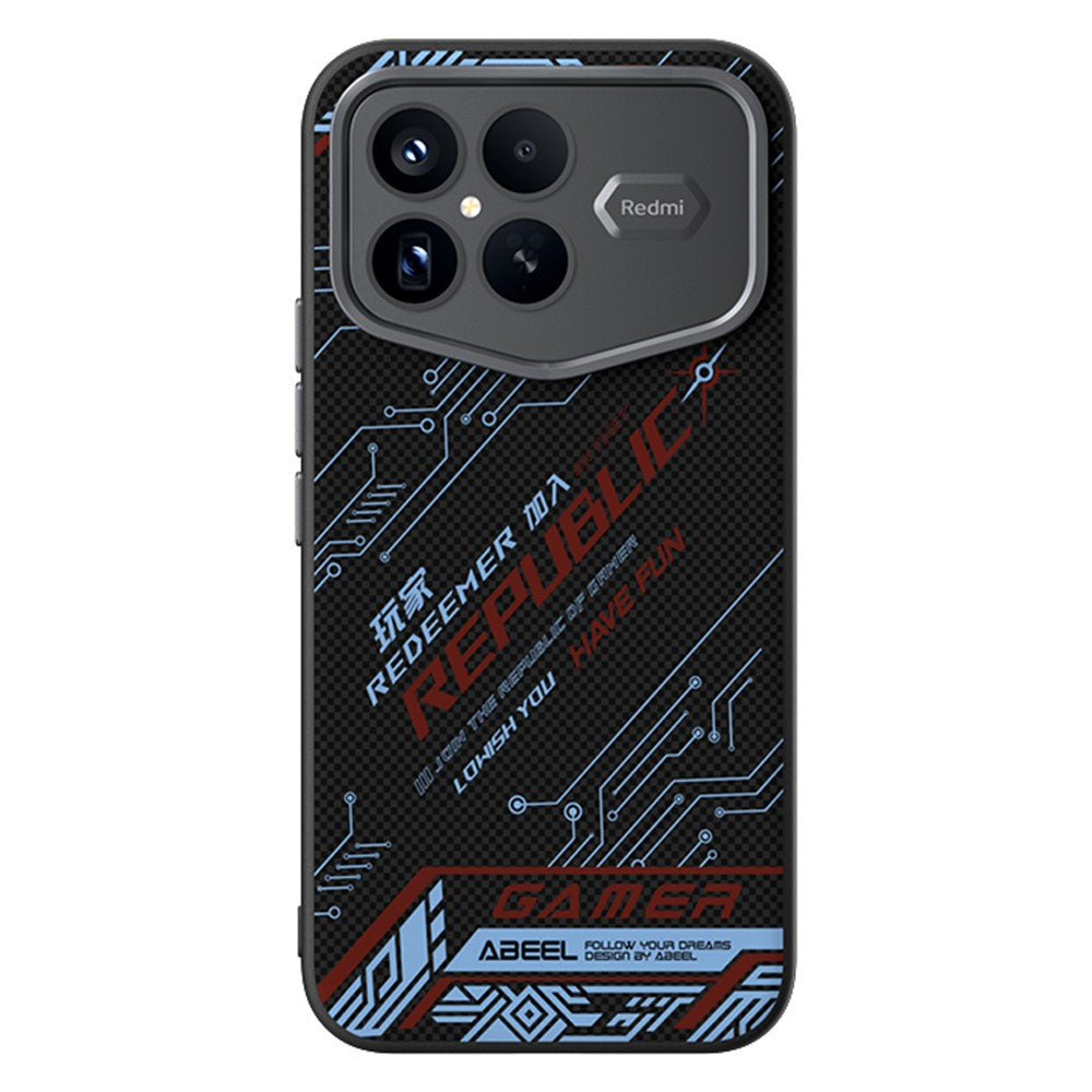 ABEEL For Xiaomi Redmi K90 Pro Max Champion Edition Magnetic Case Micro-Embossing 6D Printed PC TPU Aluminum Alloy Leather Phone Cover