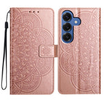 Läderfodral för Samsung Galaxy S26+ med korthållare och mandalamönster.