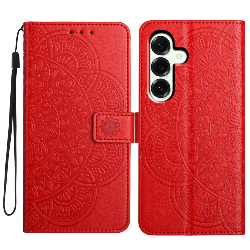 For Samsung Galaxy A27 5G Leather Case with Card Slots Mandala Pattern Phone Cover Stand