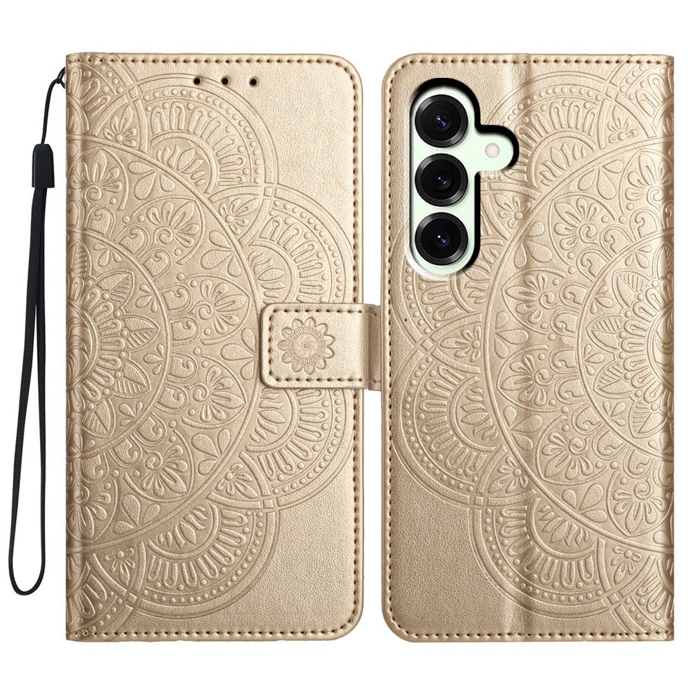 For Samsung Galaxy A37 5G Leather Case with Card Slots Mandala Pattern Phone Cover Stand