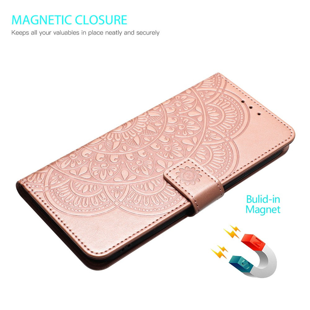 Til Samsung Galaxy A57 5G Lædercover med Kortpladser Mandala Mønster Telefoncover Stand