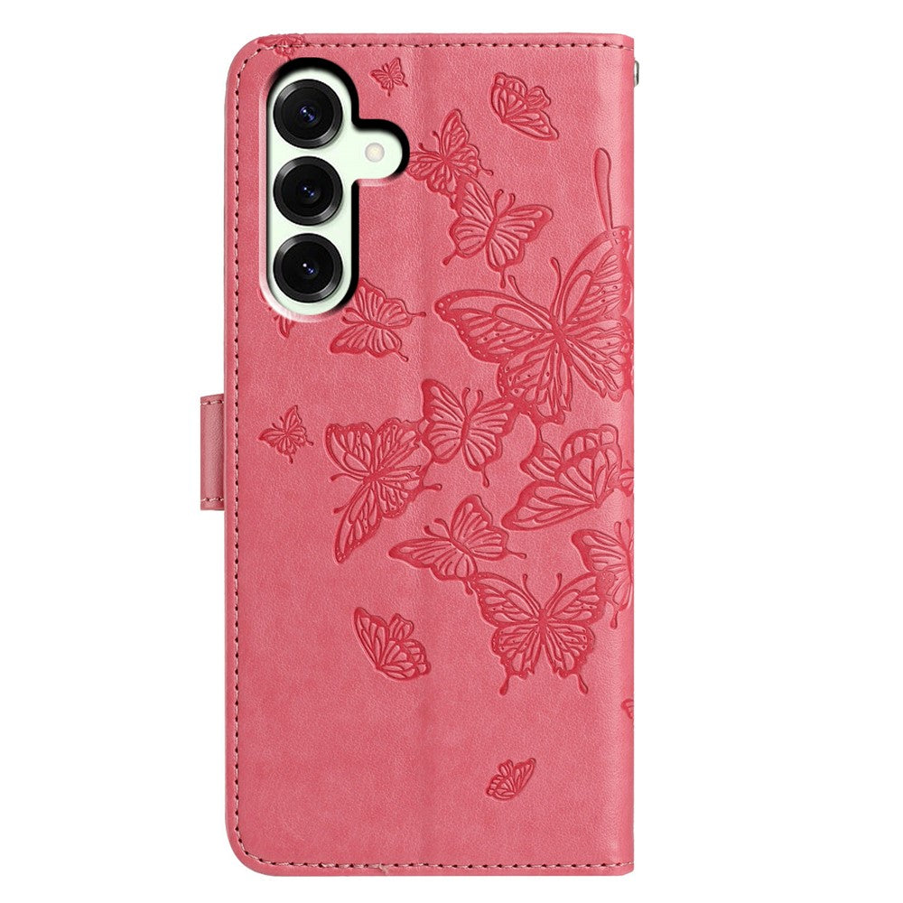 For Samsung Galaxy A37 5G Case Butterfly Imprinted Wallet Stand PU Leather Flip Phone Cover with Strap