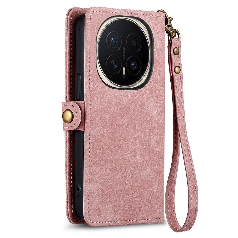 For  Honor Magic8 Pro 5G Case Zipper Wallet Geometry Lines Leather Phone Cover with Strap