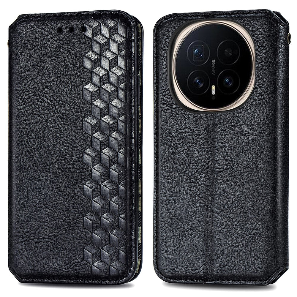 For Honor Magic8 Pro 5G Case Rhombus Imprint PU Leather Wallet Phone Cover