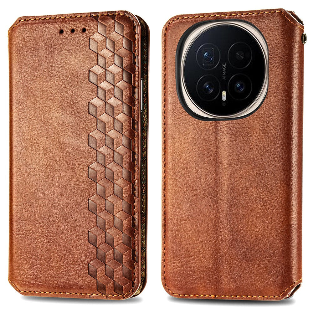 For Honor Magic8 Pro 5G Case Rhombus Imprint PU Leather Wallet Phone Cover