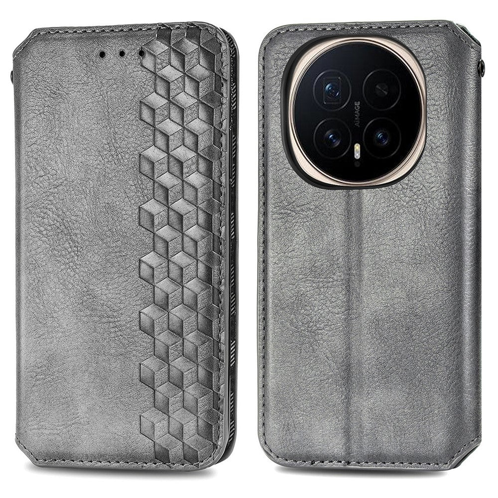 For Honor Magic8 Pro 5G Case Rhombus Imprint PU Leather Wallet Phone Cover