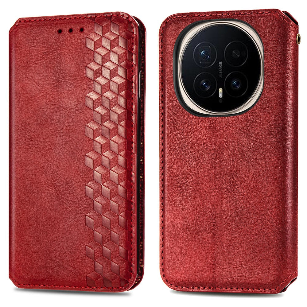 For Honor Magic8 Pro 5G Case Rhombus Imprint PU Leather Wallet Phone Cover