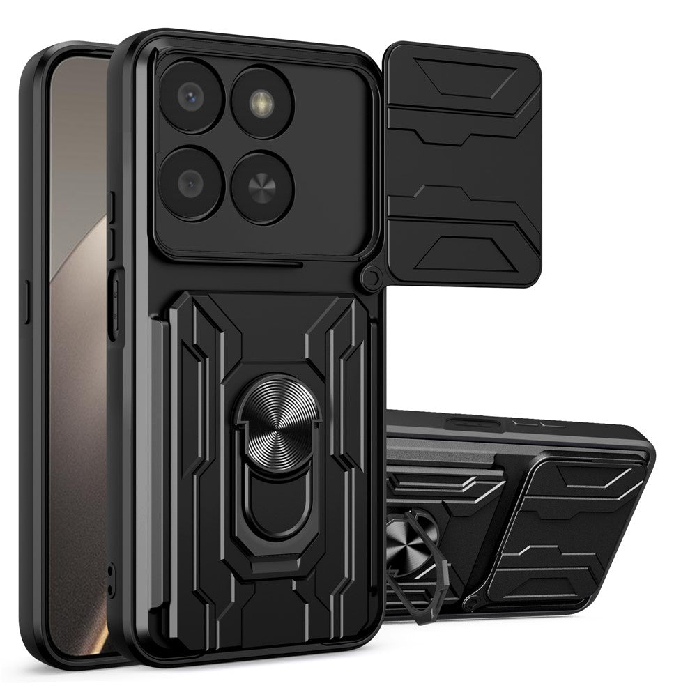 Telefoncover til Honor 400 Smart 5G / X7d 5G / X7d 4G PC + TPU Kickstand Bagcover med Kameraskydelåg