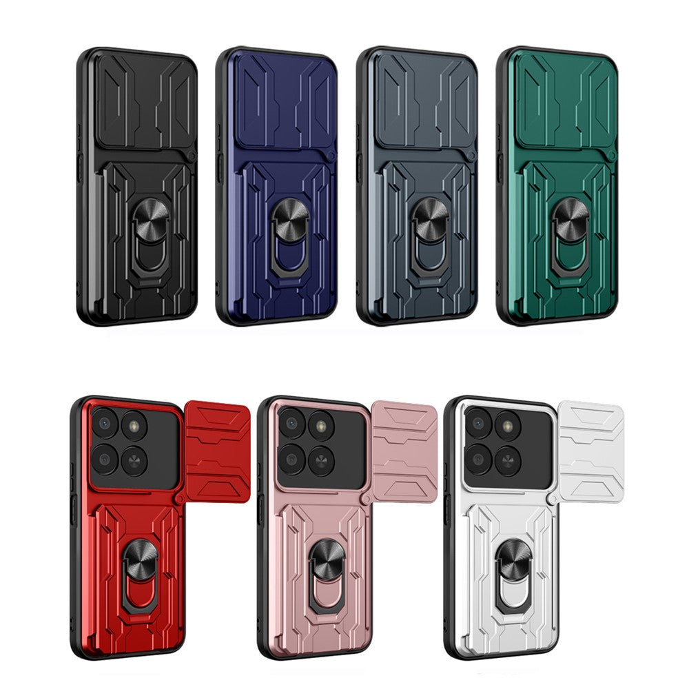 Telefoncover til Honor 400 Smart 5G / X7d 5G / X7d 4G PC + TPU Kickstand Bagcover med Kameraskydelåg