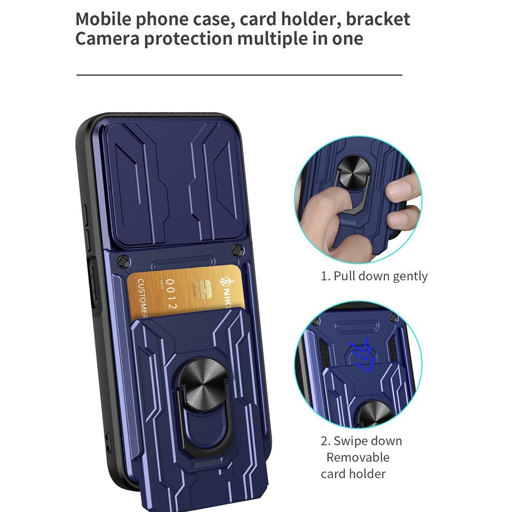 Telefoncover til Honor 400 Smart 5G / X7d 5G / X7d 4G PC + TPU Kickstand Bagcover med Kameraskydelåg