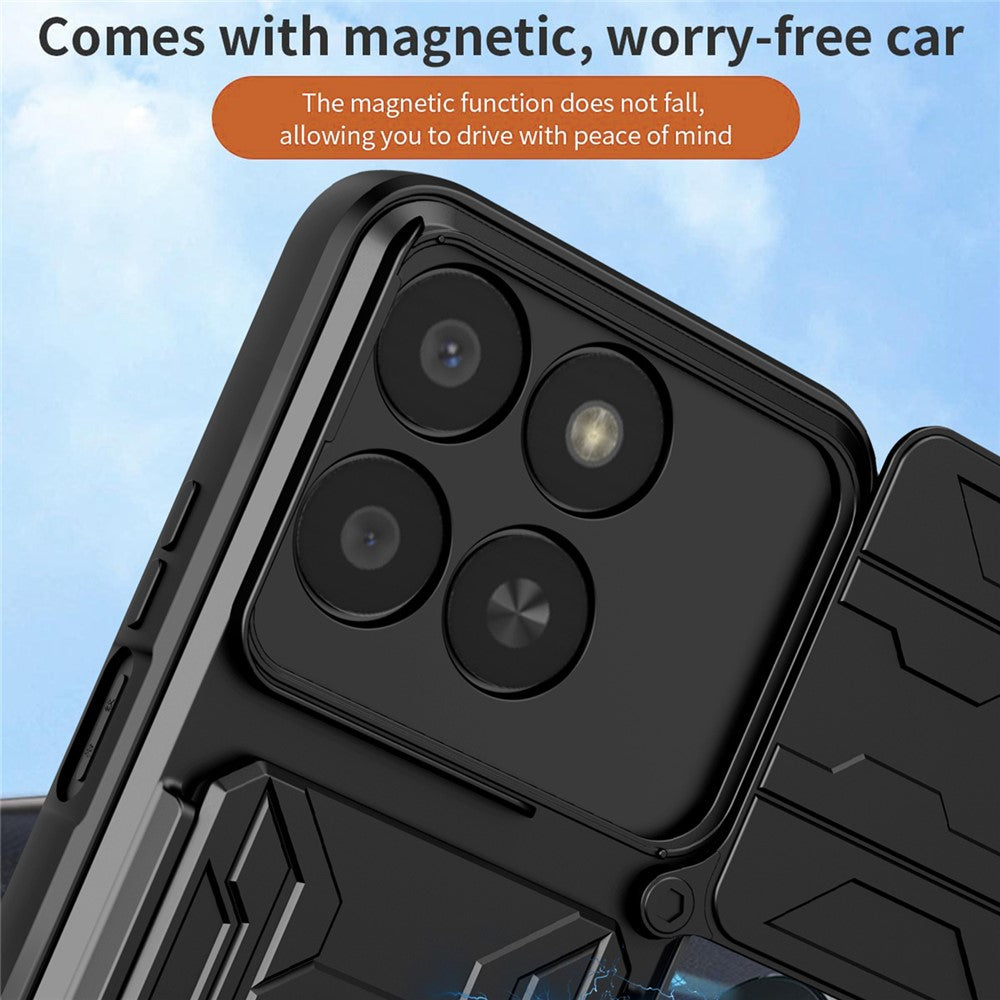 Phone Case For Honor 400 Smart 5G  /  X7d 5G  /  X7d 4G PC + TPU Kickstand Back Cover with Camera Slider