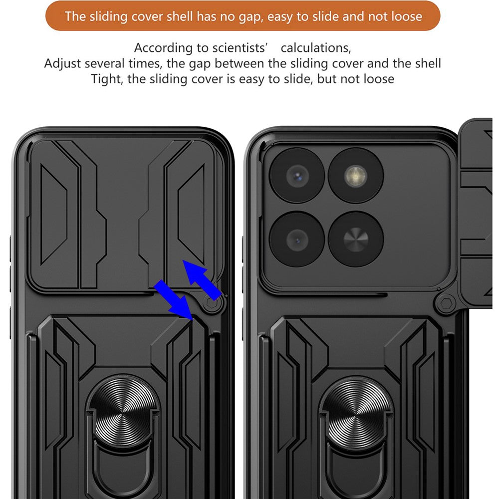 Phone Case For Honor 400 Smart 5G  /  X7d 5G  /  X7d 4G PC + TPU Kickstand Back Cover with Camera Slider