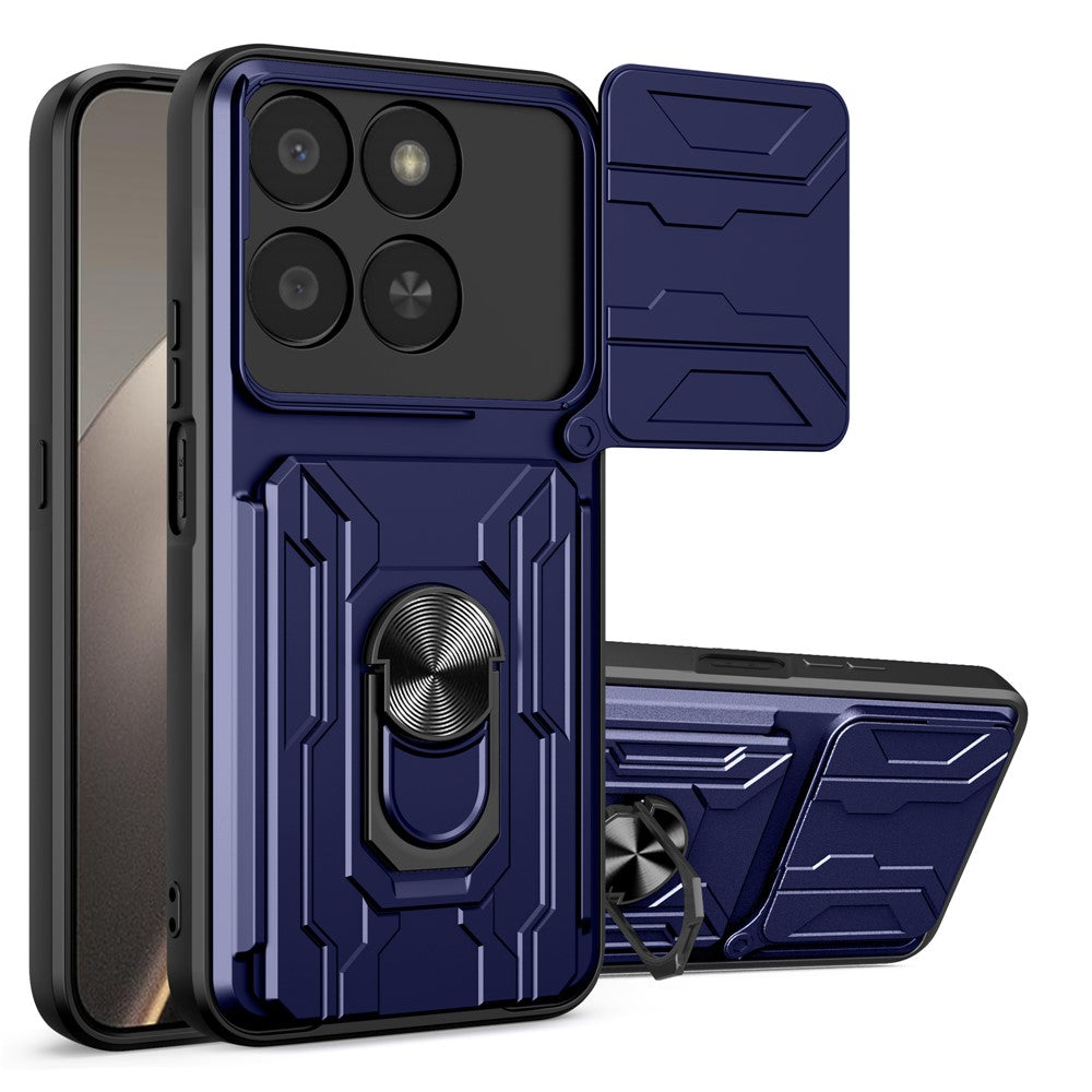 Phone Case For Honor 400 Smart 5G  /  X7d 5G  /  X7d 4G PC + TPU Kickstand Back Cover with Camera Slider