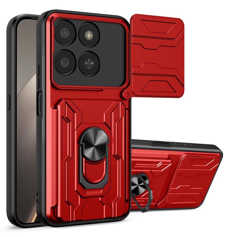 Phone Case For Honor 400 Smart 5G  /  X7d 5G  /  X7d 4G PC + TPU Kickstand Back Cover with Camera Slider
