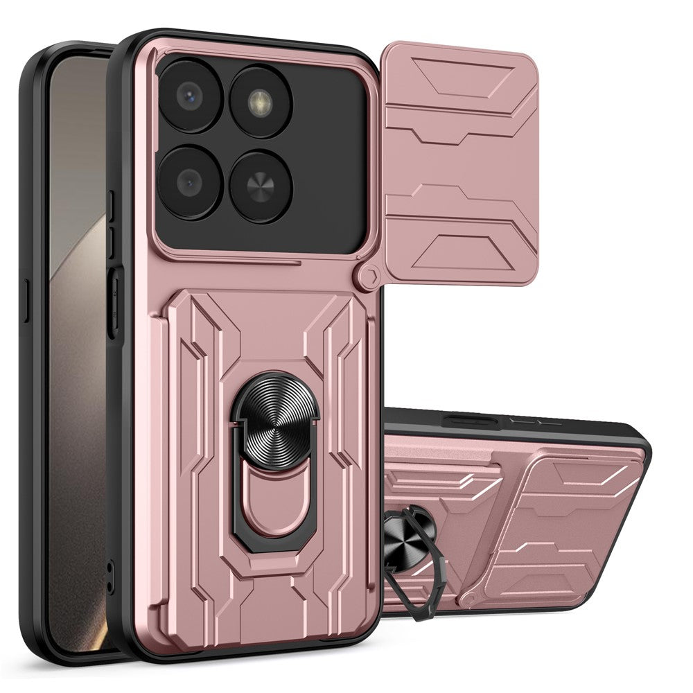 Telefoncover til Honor 400 Smart 5G / X7d 5G / X7d 4G PC + TPU Kickstand Bagcover med Kameraskydelåg