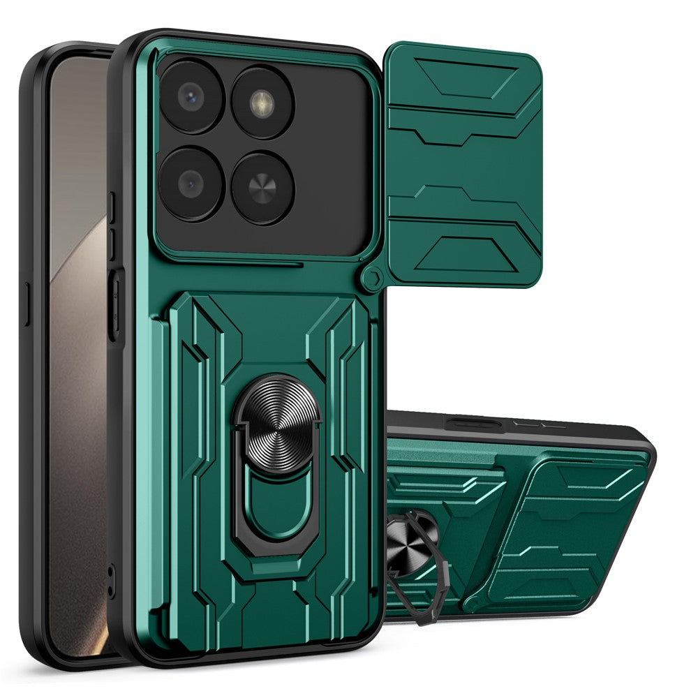 Phone Case For Honor 400 Smart 5G  /  X7d 5G  /  X7d 4G PC + TPU Kickstand Back Cover with Camera Slider
