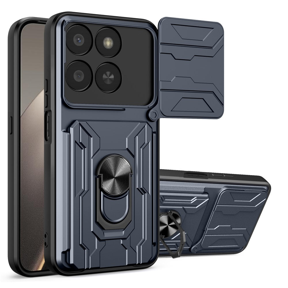 Phone Case For Honor 400 Smart 5G  /  X7d 5G  /  X7d 4G PC + TPU Kickstand Back Cover with Camera Slider