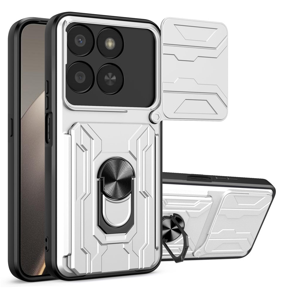 Telefoncover til Honor 400 Smart 5G / X7d 5G / X7d 4G PC + TPU Kickstand Bagcover med Kameraskydelåg