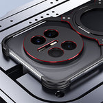 Huawei Mate 70 Air-skal med stativ, magnetiskt mobilskydd, metallstötfångare