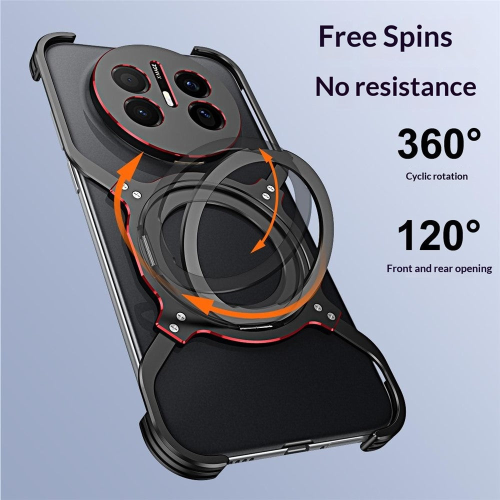 Huawei Mate 70 Air-skal med stativ, magnetiskt mobilskydd, metallstötfångare