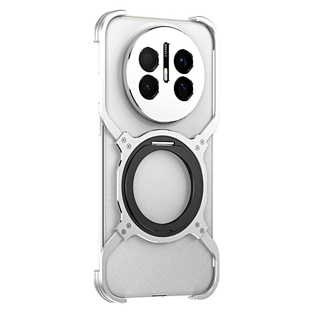 Huawei Mate 70 Air-skal med stativ, magnetiskt mobilskydd, metallstötfångare