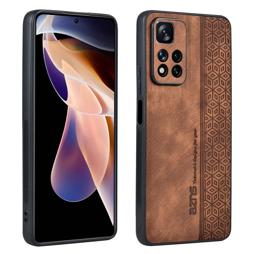 AZNS För Xiaomi Redmi Note 11 Pro+ 5G / Redmi Note 11 Pro 5G (MediaTek) Tryckt Mönster PU-läderbelagt TPU Stoppsäkert mobilskal