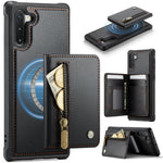 JEEHOOD Til Samsung Galaxy Note 10 4G Cover J12 Magnetisk Aftagelig Lynlås Pung Kickstand Læder Bagcover Magnetisk Cover