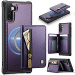 JEEHOOD Til Samsung Galaxy Note 10 4G Cover J12 Magnetisk Aftagelig Lynlås Pung Kickstand Læder Bagcover Magnetisk Cover