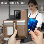 JEEHOOD For Samsung Galaxy Note20 Ultra Case  J12 Magnetic Detachable Zipper Wallet Kickstand Leather Back Cover Magnetic Case
