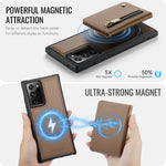JEEHOOD For Samsung Galaxy Note20 Ultra Case  J12 Magnetic Detachable Zipper Wallet Kickstand Leather Back Cover Magnetic Case