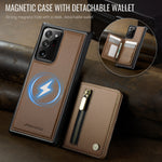 JEEHOOD For Samsung Galaxy Note20 Ultra Case  J12 Magnetic Detachable Zipper Wallet Kickstand Leather Back Cover Magnetic Case