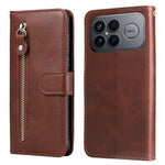 Xiaomi Redmi K90 Pro Max 5G / Poco F8 Ultra-etui i PU-læder med lynlås, tegnebogsetui med stativ