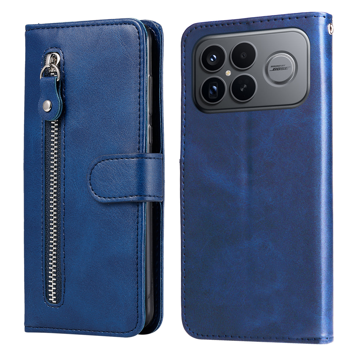 Xiaomi Redmi K90 Pro Max 5G / Poco F8 Ultra-etui i PU-læder med lynlås, tegnebogsetui med stativ