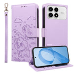 For Xiaomi Redmi K90 5G / Poco F8 Pro 5G Case RFID Blocking Imprinted Dog Pattern PU Leather Phone Cover with Wrist Strap