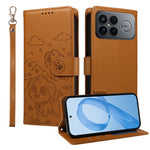 For Xiaomi Redmi K90 Pro Max 5G / Poco F8 Ultra Case RFID Blocking Imprinted Dog Pattern PU Leather Phone Cover with Wrist Strap