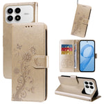 For Xiaomi Redmi K90 5G / Poco F8 Pro 5G Leather Case Butterfly Floral Imprint Wallet Stand Cover