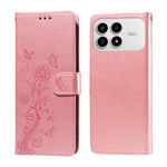 For Xiaomi Redmi K90 5G / Poco F8 Pro 5G Leather Case Butterfly Floral Imprint Wallet Stand Cover