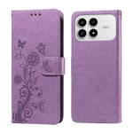 For Xiaomi Redmi K90 5G / Poco F8 Pro 5G Leather Case Butterfly Floral Imprint Wallet Stand Cover