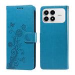 For Xiaomi Redmi K90 5G / Poco F8 Pro 5G Leather Case Butterfly Floral Imprint Wallet Stand Cover