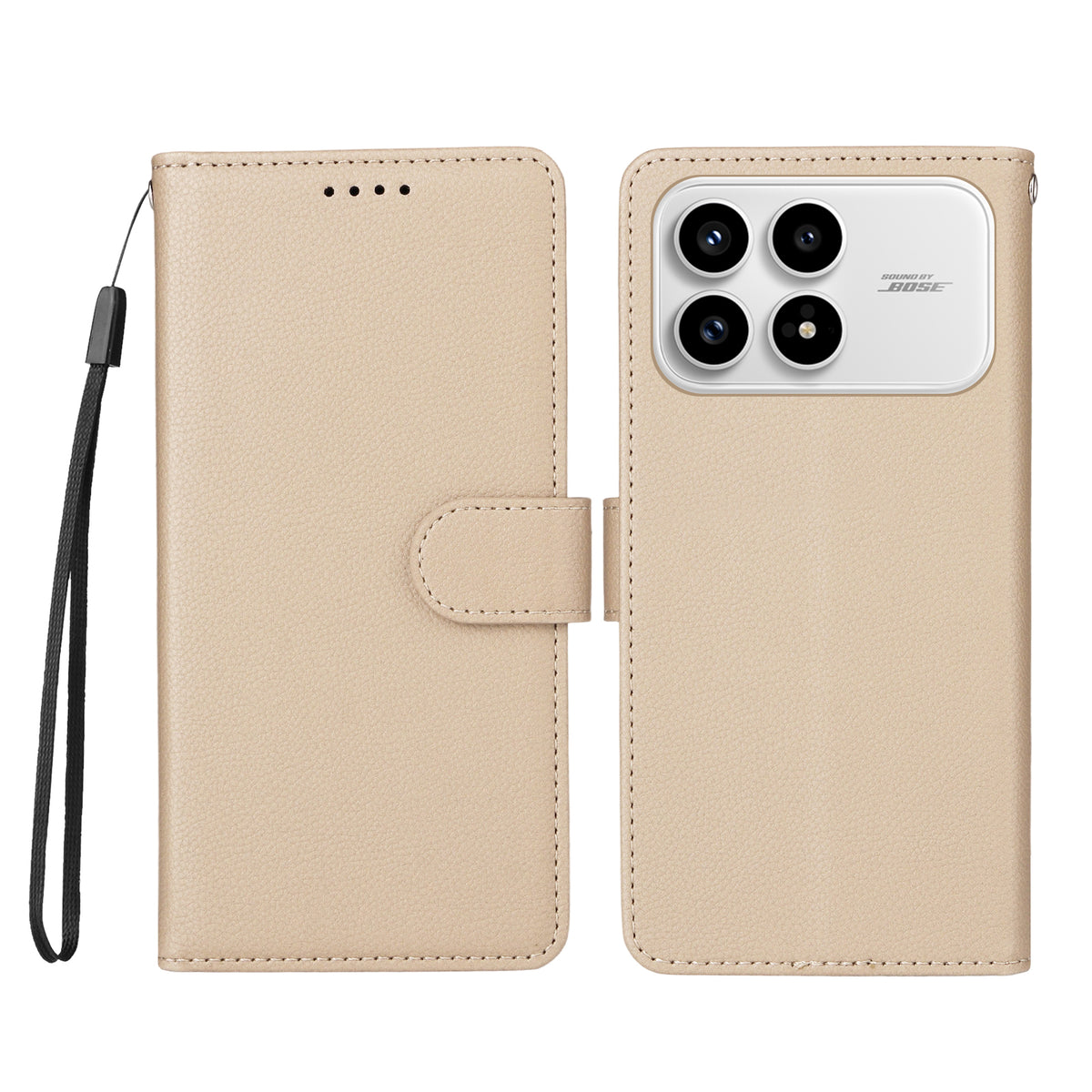 For Xiaomi Redmi K90 5G / Poco F8 Pro 5G Case RFID Blocking 3 Card Slots PU Leather Phone Cover with Wrist Strap