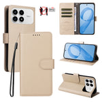 For Xiaomi Redmi K90 5G / Poco F8 Pro 5G Case RFID Blocking 3 Card Slots PU Leather Phone Cover with Wrist Strap