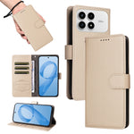 For Xiaomi Redmi K90 5G / Poco F8 Pro 5G Case RFID Blocking 3 Card Slots PU Leather Phone Cover with Wrist Strap