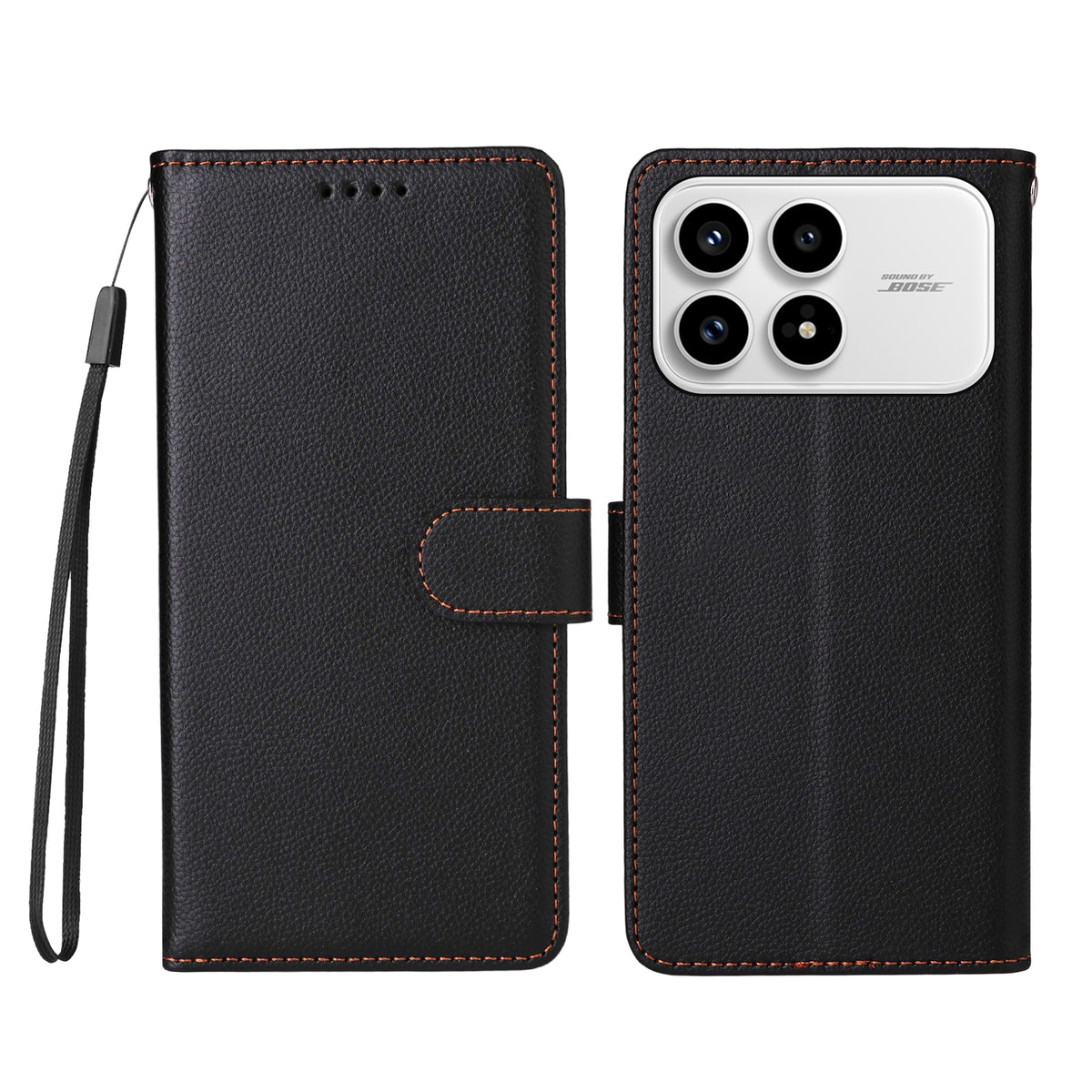 For Xiaomi Redmi K90 5G / Poco F8 Pro 5G Case RFID Blocking 3 Card Slots PU Leather Phone Cover with Wrist Strap