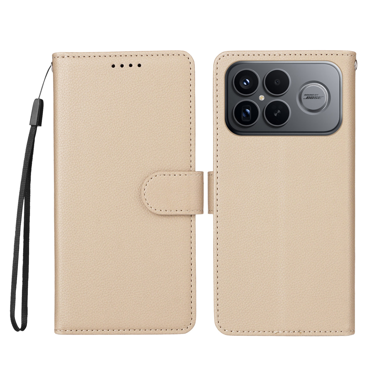 For Xiaomi Redmi K90 Pro Max 5G / Poco F8 Ultra Case RFID Blocking 3 Card Slots PU Leather Phone Cover with Wrist Strap