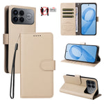 For Xiaomi Redmi K90 Pro Max 5G / Poco F8 Ultra Case RFID Blocking 3 Card Slots PU Leather Phone Cover with Wrist Strap